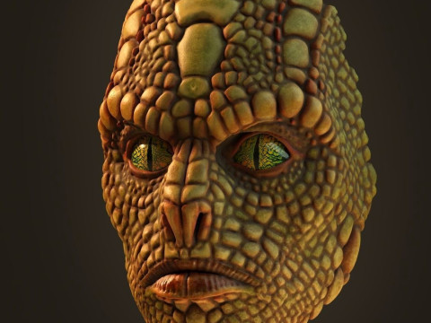 Reptiloid mask 3D 打印模型