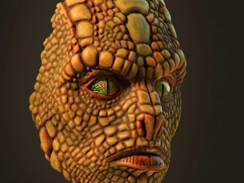 Reptiloid mask 3D Print Model