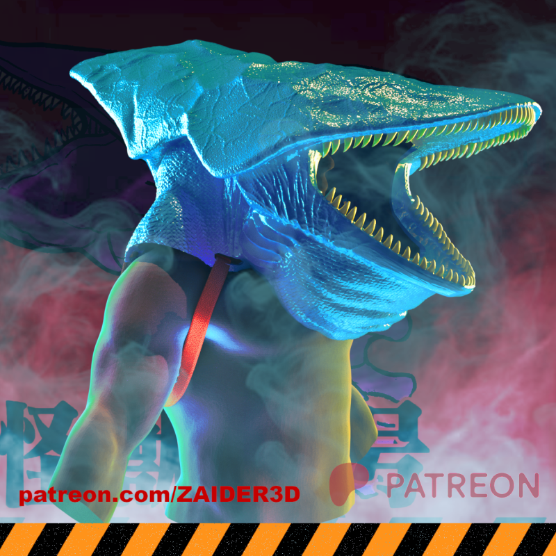 Kaiju no 11 helmet mask 3D printmodel .c4d .max .obj .3ds .fbx .stl .blend 