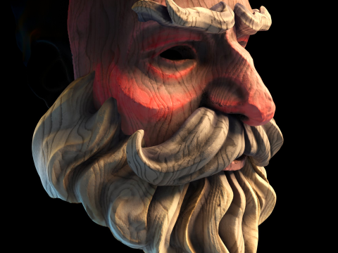 Maschera di Babbo Natale in stile legno Modello di stampa 3D