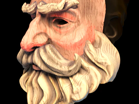 Kerstman masker houten stijl 3D printmodel