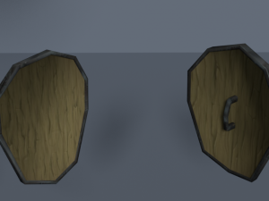 fantasy armor wood shield game ready low Modèle 3D