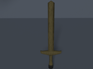 melee wood sword low poly game ready Modèle 3D