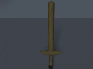 gioco da mischia con spada in legno low poly pronto Modello 3D