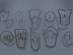 warrior fantasy armor wood collection shield game 3D-Modell