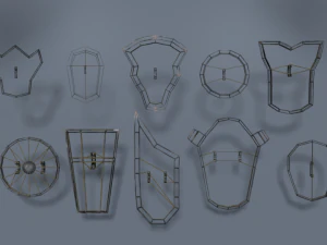 warrior fantasy armor wood collection shield game 3D Model
