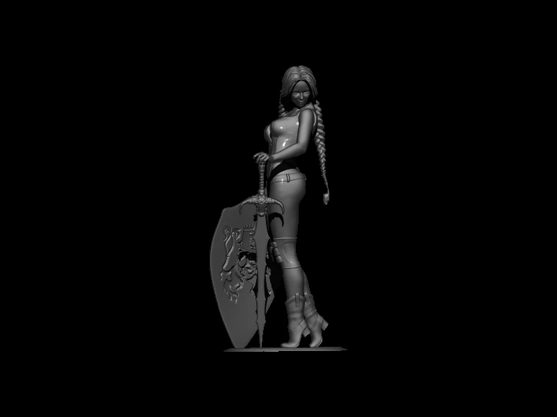 warior with shield 3D Print Model .c4d .max .obj .3ds .fbx .stl .blend 