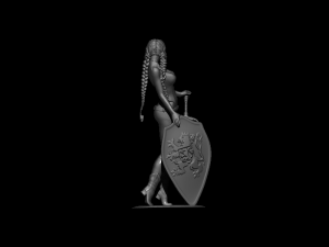 warior with shield Modelo de Impressão 3D