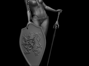 warior with shield Modelo de Impressão 3D