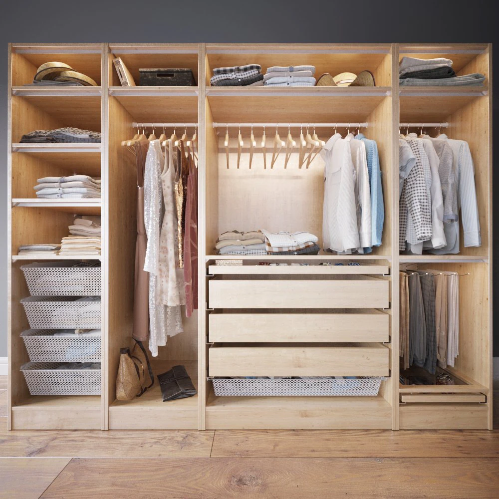 wardrobe with clothes 3D Model .c4d .max .obj .3ds .fbx .stl .blend 
