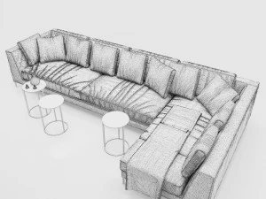 couch bb italia ray 3D Model