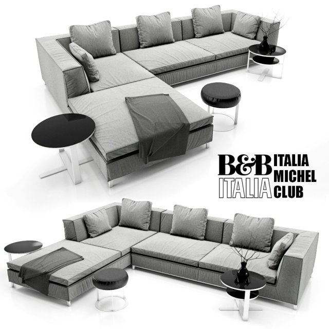 sofa bb italia michel 3D 모델 .c4d .max .obj .3ds .fbx .stl .blend 