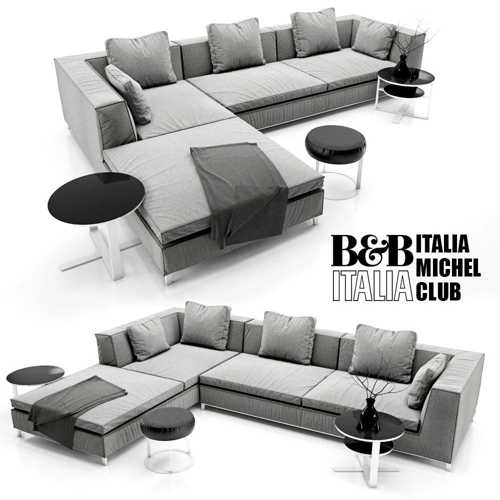sofa bb italia michel 3D Model .c4d .max .obj .3ds .fbx .stl .blend