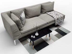couch bb italia charles 3D Model