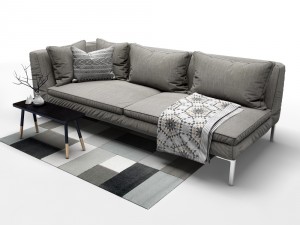 couch bb italia charles 3D Model