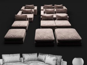 sofa element sofa club 3D Model