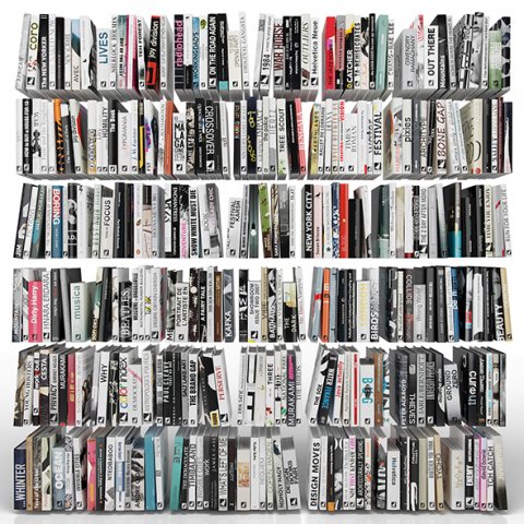 books 300 pieces 3Dモデル .c4d .max .obj .3ds .fbx .stl .blend 