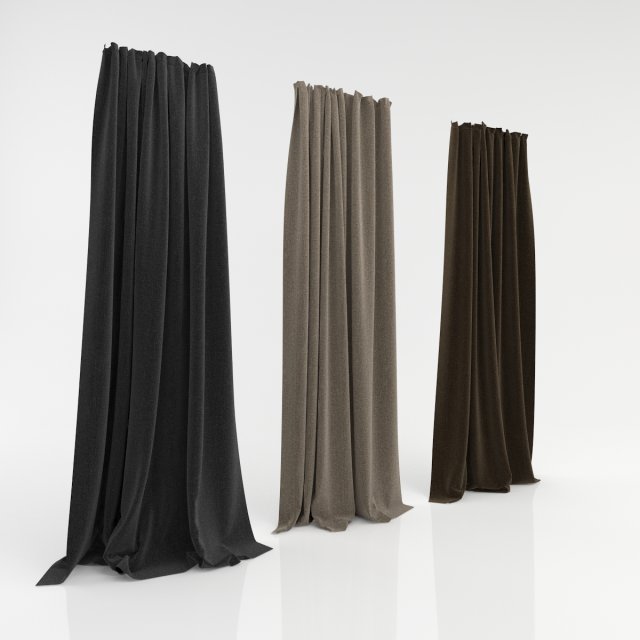 three curtains 3D-Modell .c4d .max .obj .3ds .fbx .stl .blend 