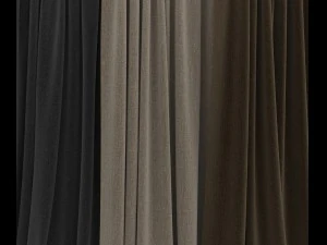 three curtains 3D Model