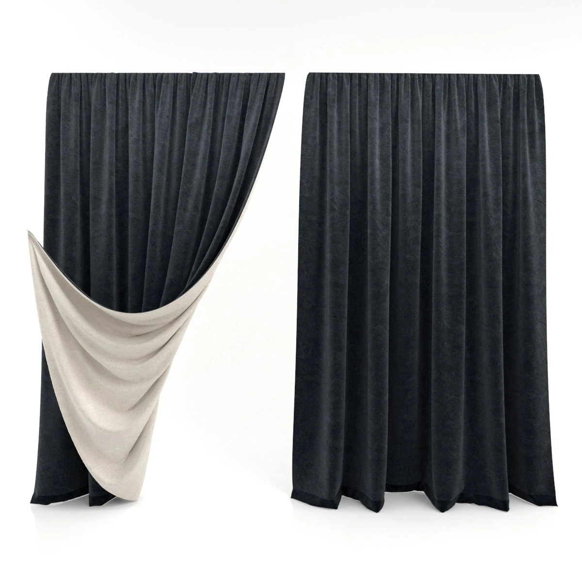 curtains 10 3D Model .c4d .max .obj .3ds .fbx .stl .blend 