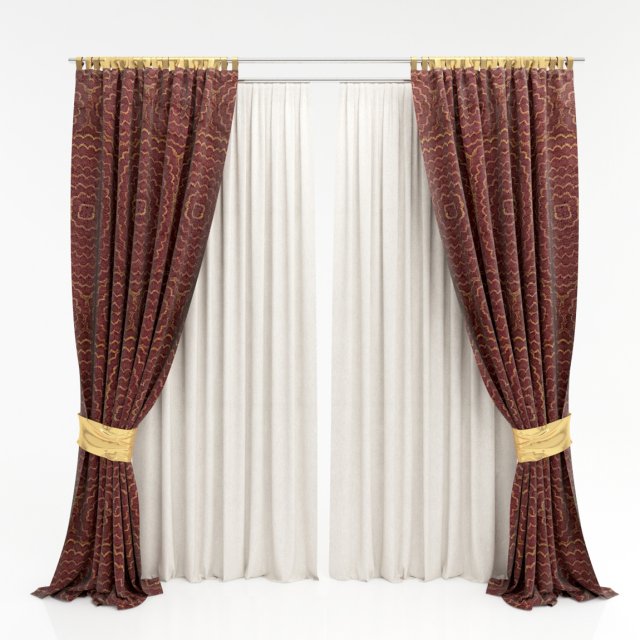 curtains 12 3D 모델 .c4d .max .obj .3ds .fbx .stl .blend 