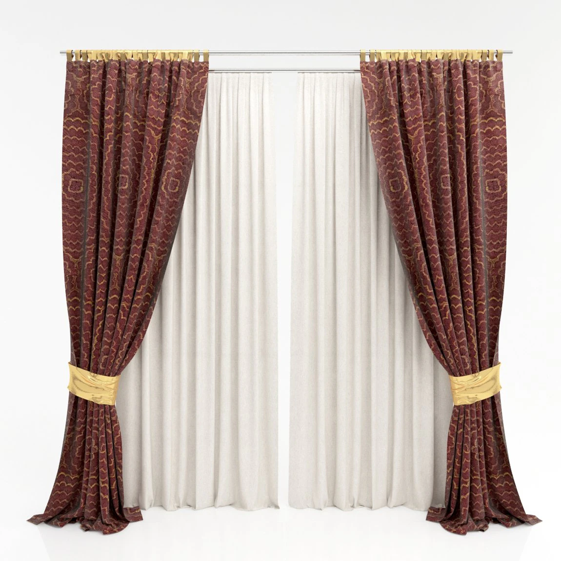 curtains 12 3D Model .c4d .max .obj .3ds .fbx .stl .blend 