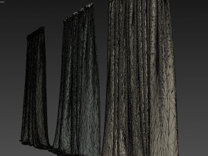 three curtains 2 Model 3D