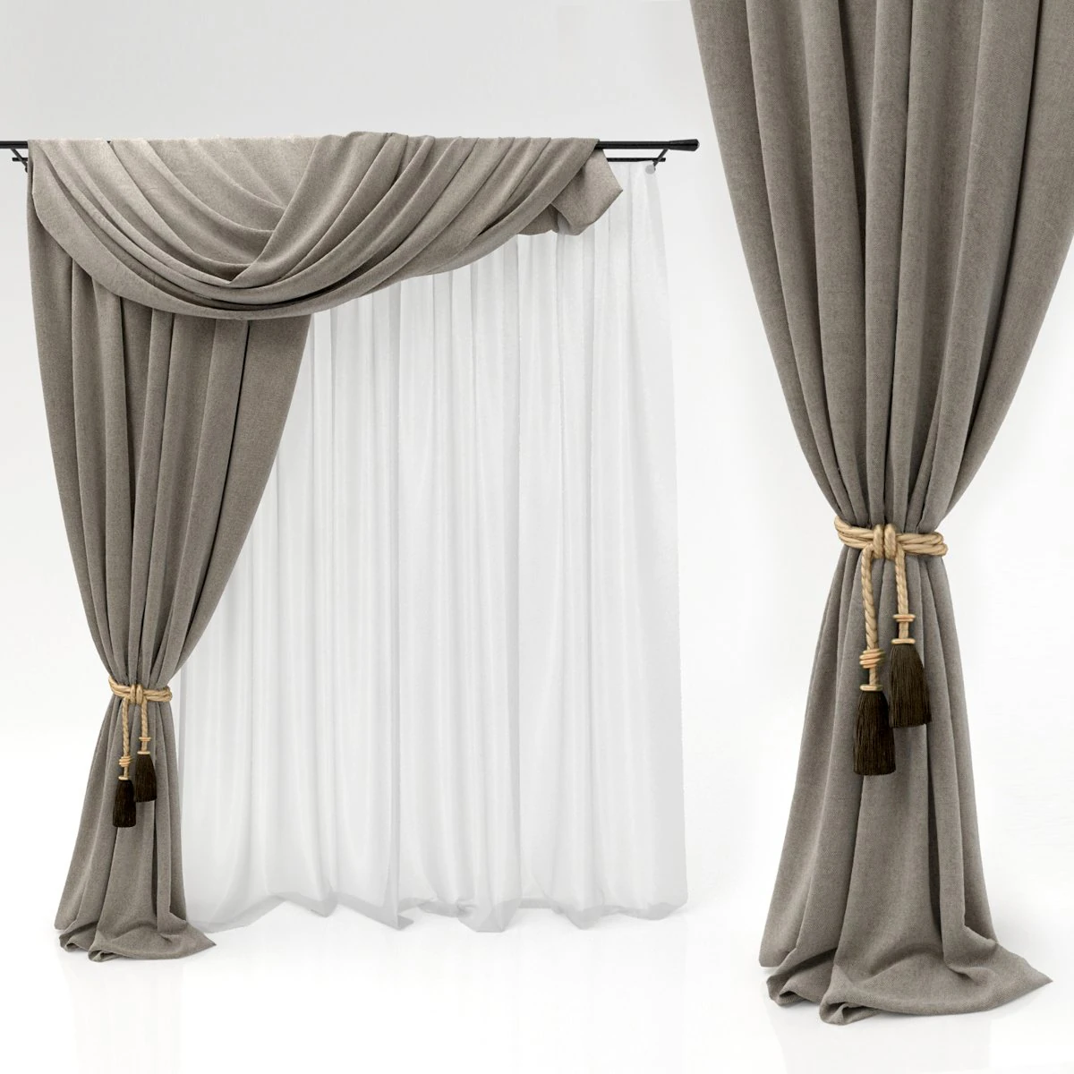 curtain 10 3D Model .c4d .max .obj .3ds .fbx .stl .blend