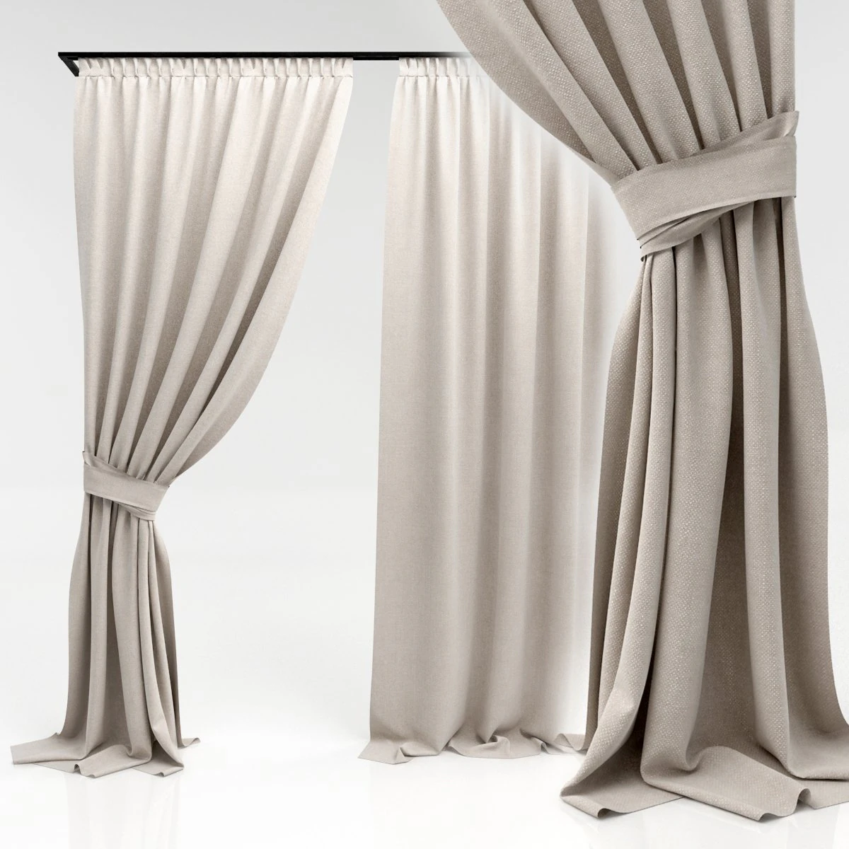 curtains 8 3D Model .c4d .max .obj .3ds .fbx .stl .blend 