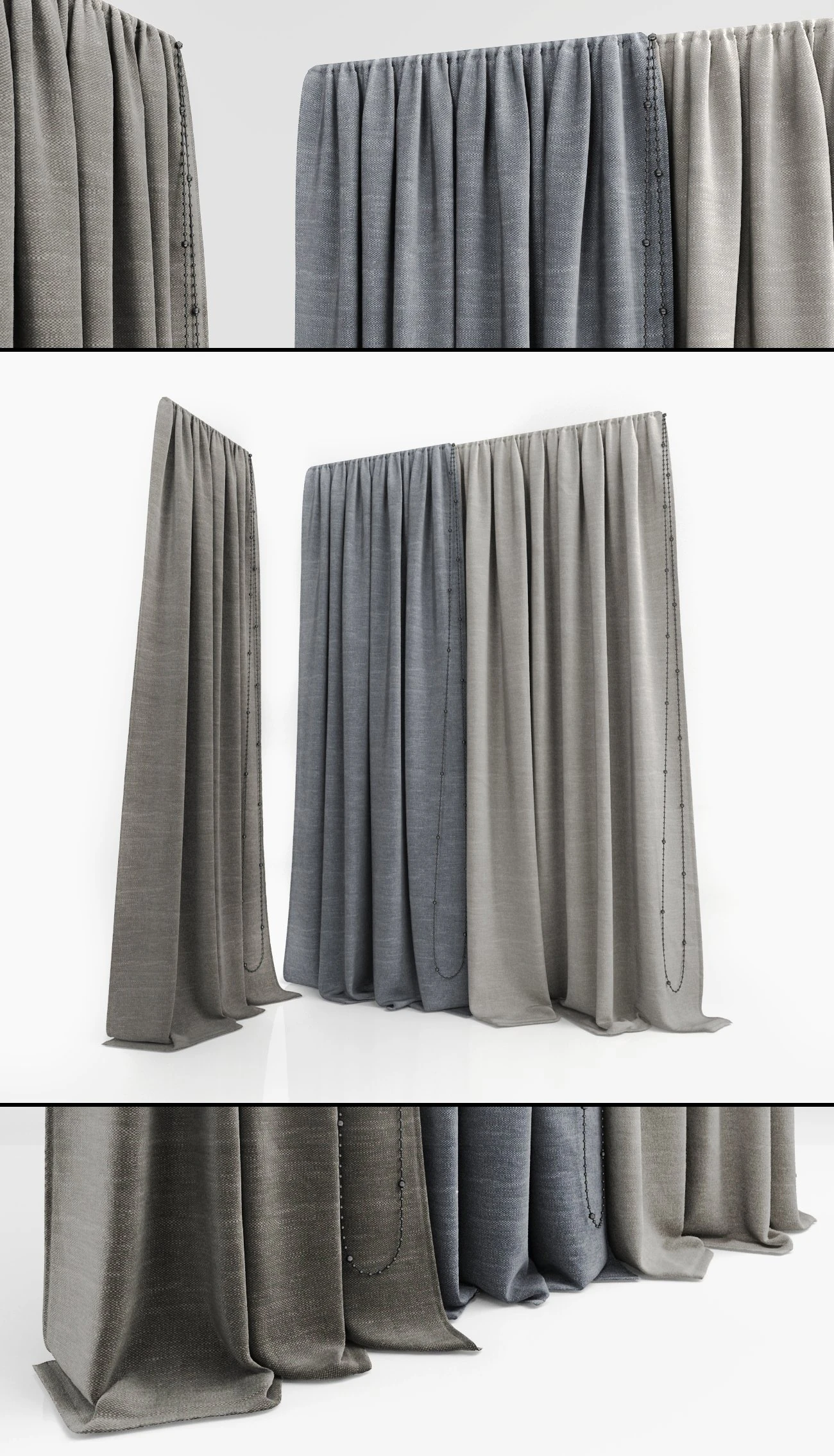 curtain 9 3D Model .c4d .max .obj .3ds .fbx .stl .blend 