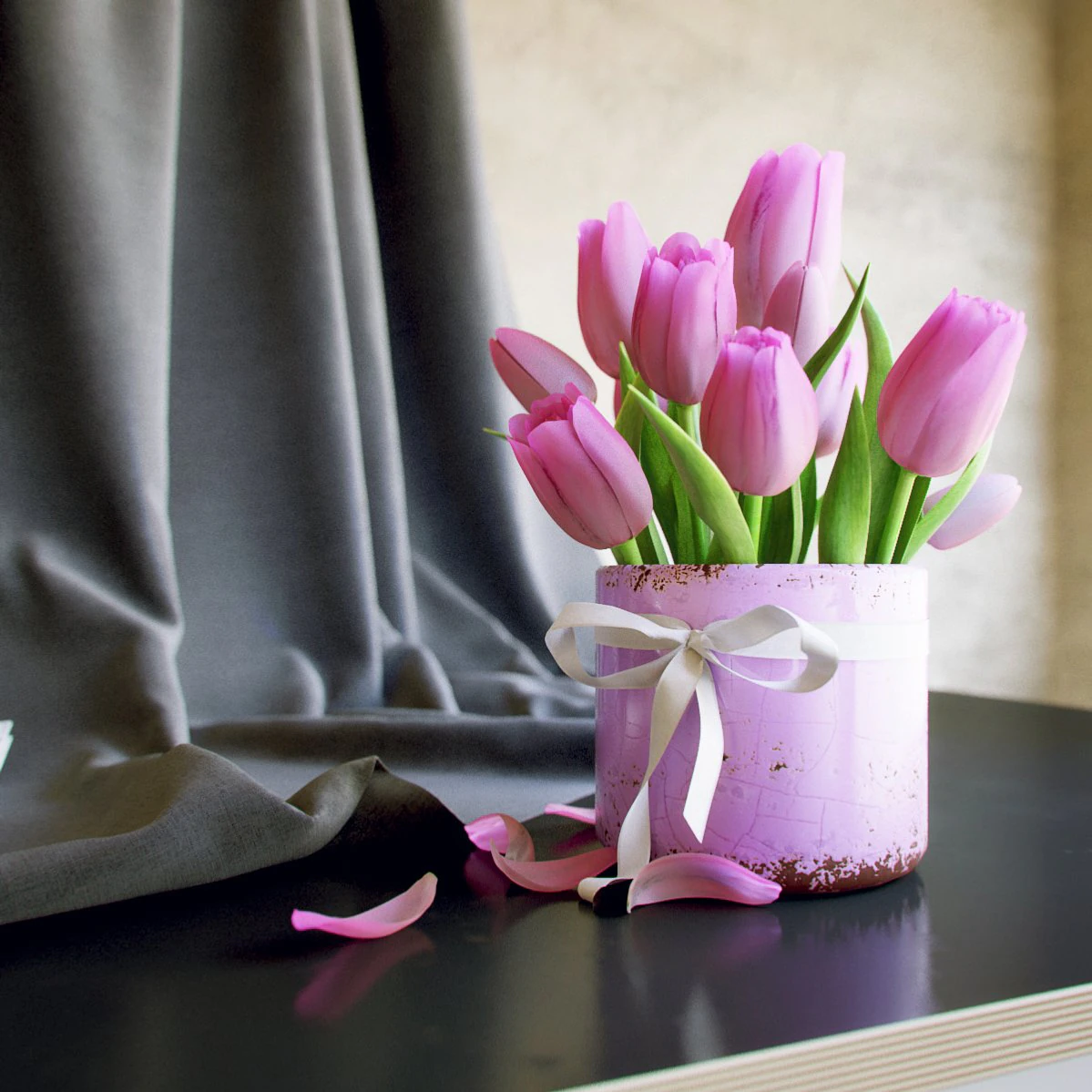 bouquet of tulips 3D Model .c4d .max .obj .3ds .fbx .stl .blend