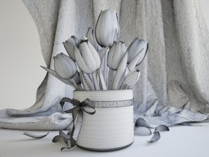 bouquet of tulips 3D मॉडल