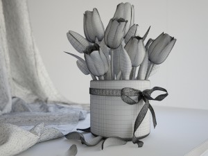 bouquet of tulips 3D मॉडल