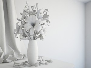 lily in vase Modello 3D