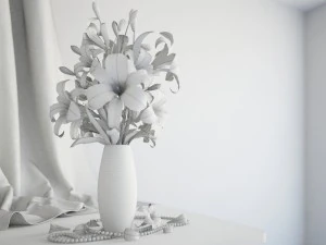 lily in vase 3D Model