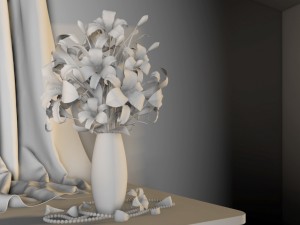 lily in vase Modello 3D