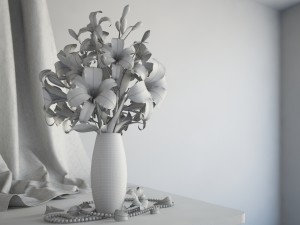 lily in vase Modello 3D