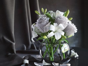 flowers in vase 2 3D Model