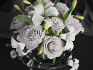flowers in vase 2 3D Model