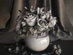 flowers in vase 2 3D Model