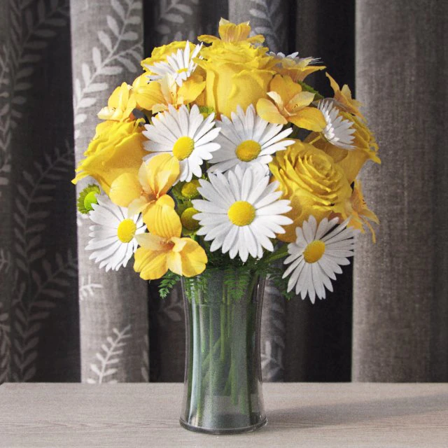 flowers in vase 3D Model .c4d .max .obj .3ds .fbx .stl .blend 