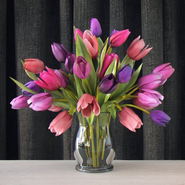 flowers in vase Modello 3D .c4d .max .obj .3ds .fbx .stl .blend