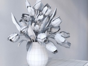 flowers in vase Modello 3D