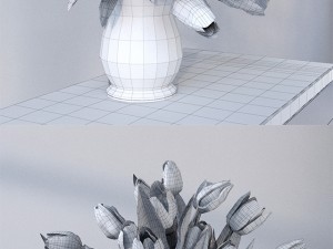 flowers in vase Modello 3D
