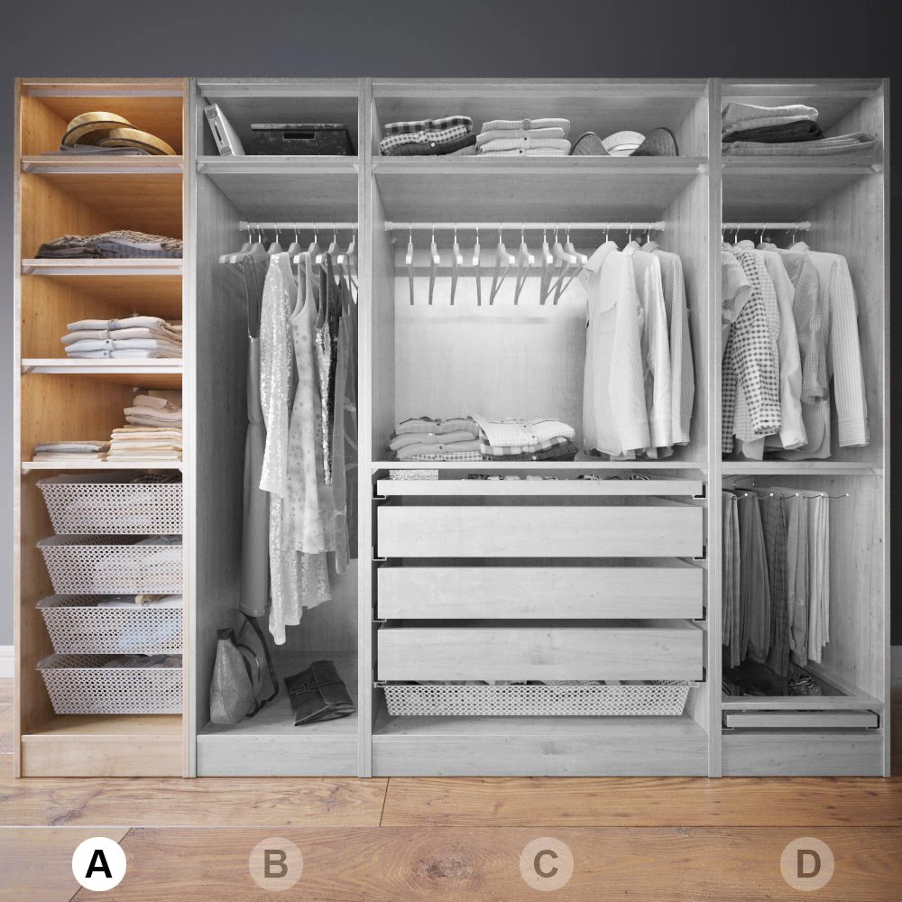 wardrobe with clothes part a 3D Model .c4d .max .obj .3ds .fbx .stl .blend