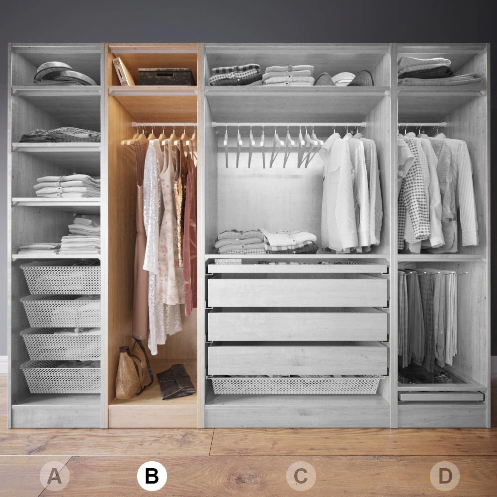 wardrobe with clothes part b 3D Model .c4d .max .obj .3ds .fbx .stl .blend