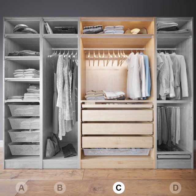 wardrobe with clothes part c 3D Model .c4d .max .obj .3ds .fbx .stl .blend 