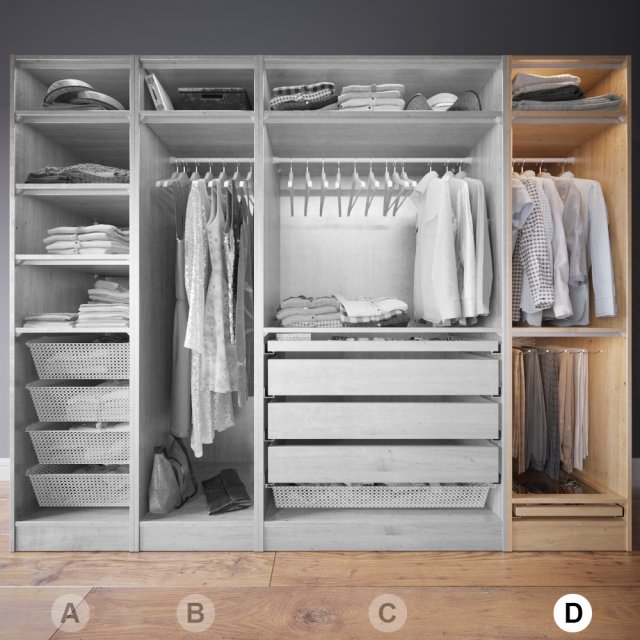 wardrobe with clothes part d 3Dモデル .c4d .max .obj .3ds .fbx .stl .blend 