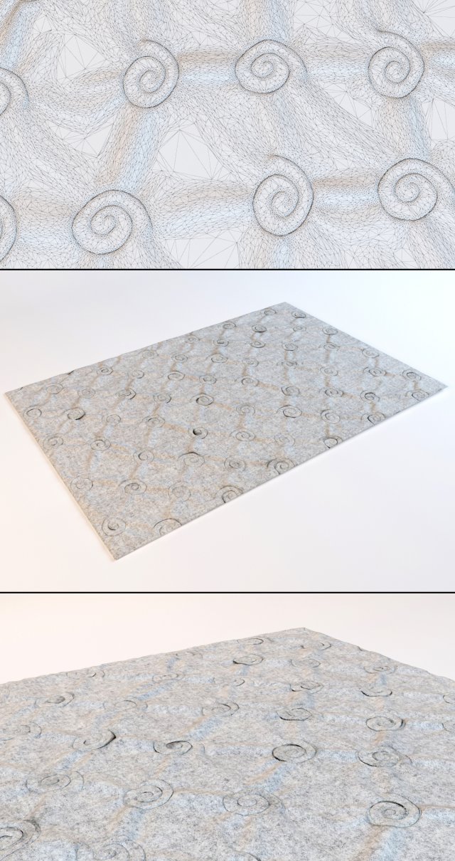 carpet rug 3D 模型 .c4d .max .obj .3ds .fbx .stl .blend 