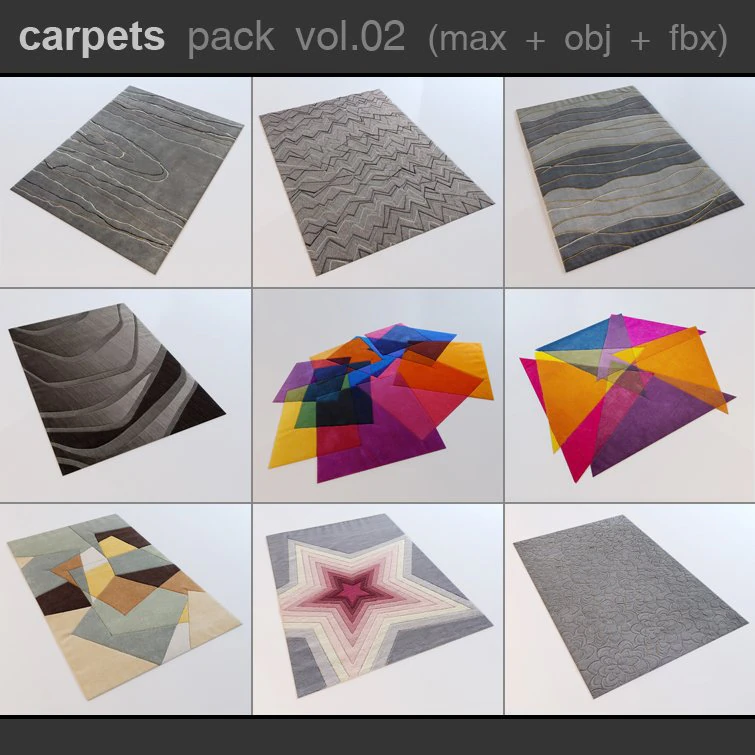 carpets pack 2 3D Model .c4d .max .obj .3ds .fbx .stl .blend 